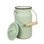 Strömshaga Smaltovaná konev na mléko Emils Green 2 l, zelená barva, smalt