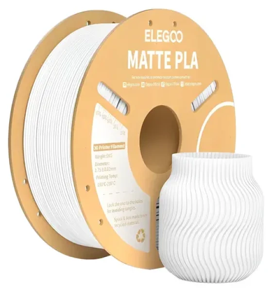 Elegoo PLA Matte bílá / Struna pro 3D tiskárnu / PLA / 1.75mm / 1kg (50.203.0251)