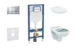 GEBERIT - Duofix Set předstěnové instalace, klozetu Alpha a sedátka, tlačítko Sigma30, chrom mat/chrom SANI11CD2130