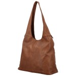 Trendy dámská koženková kabelka na rameno Marlen, hnědá