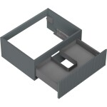 MEXEN/S - Rivel koupelnová skříňka pod umyvadlo 60, 1 šuplík, reliéf , grafit mat 91A20-06023-1-BF66