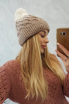 Fleecová čepice Ilona K218 beige+ecru UNI