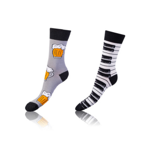 Veselé ponožky 2 páry CRAZY SOCKS 2x - BELLINDA - šedá 35 - 38
