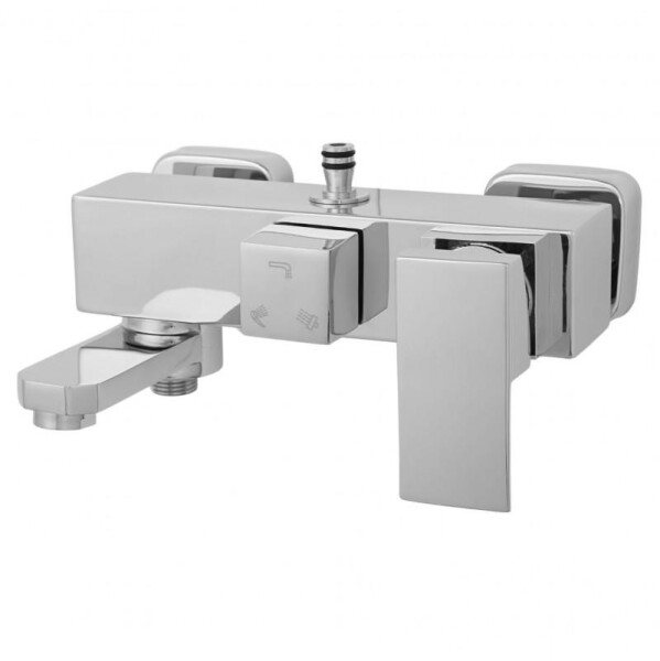 Erga Cube, sprchová baterie s vanovým výtokem a horním připojením sprchového sloupu, 150 mm, chromová, ERG-YKA-BW.CB-CHR