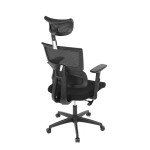 Kancelářská židle, potah černá látka a černá síťovina MESH, houpací mech.