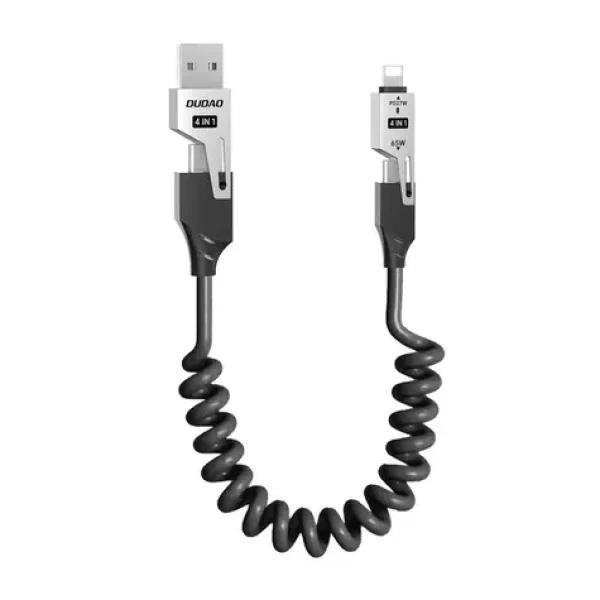 Dudao Datový kabel L20 4v1 / USB-A / 2x USB-C / Lightning 65W / 1.5 m / černá (195969)