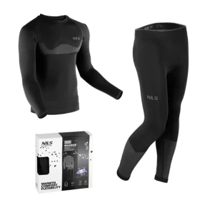 NILS BTZ0464 Pánské bezešvé termoprádlo Magnus černé (5907695553093)