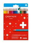 Caran D'ache Swisscolor akvarelové pastelky 18 barev, kartonová