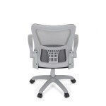 Kancelářská židle, tmavě šedá síťovina, šedý plast, kolečka na tvrdé podlahy