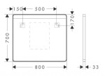 HANSGROHE - Xarita Lite Q Zrcadlo s LED osvětlením a vyhříváním, 70x80 cm, IR senzor, matná černá 54971670