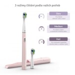 TrueLife SonicBrush Slim20 růžová / Sonický zubní kartáček / 3 režimy / 70.000 kmitů-min / Nabíjecí pouzdro / IPX7 / čas (TLATMSLIM20PA)