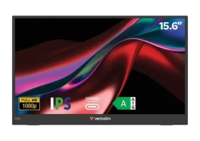 15,6" Verbatim PM-15 černá / Přenosný monitor / Full HD 1920×1080 / IPS / USB-C / Mini HDMI