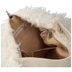 Stylová dámská plyšová kabelka do ruky Oresti, krémová