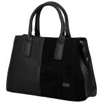 Luxusní dámská koženková kabelka do ruky Coveri Korina, černá