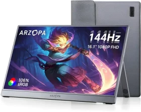 16,1" Arzopa Z1FC 144 Hz šedá / Přenosný monitor / 1920 x 1080p / IPS / 250 cd-m2 / USB-C / Mini HDMI (Z1FC-GREY)