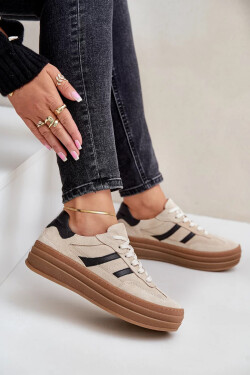 Zazoo N1176 Semišové Tenisky Na Platformě Béžové 38