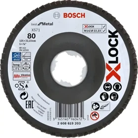BOSCH X571 Best for Metal 2608619203 / Lamelový brusný kotouč / X-LOCK / Šikmý / Zrnitost 80 / 125x22.23mm (2608619203)