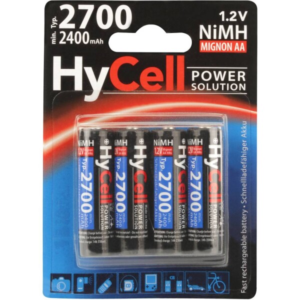 HyCell HR06 2700 akumulátor AA, Ni-MH, 2400 mAh, 1.2 V, 4 ks