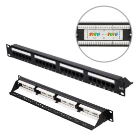 Extralink CAT5E UTP V2 černý / Patch panel / 24 portů / 1U / RJ45 (EX.9809)