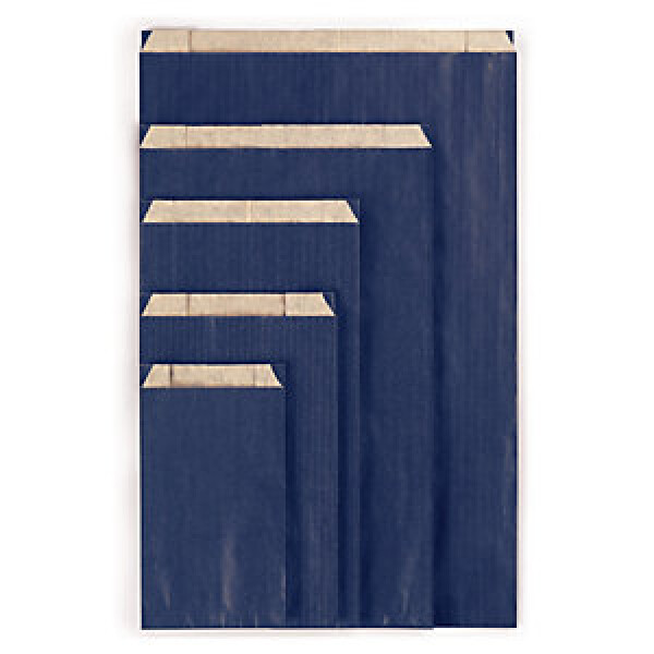 250 x Papírové sáčky, modré 120 x 45 x 190 mm
