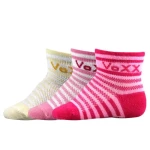 VOXX Ponožky kojenecké FREDÍČEK pruhované DÍVČÍ (3 páry) 18-20 112651