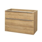 Mereo Mailo, koupelnová skříňka 101 cm, dub Riviera, chrom madlo CN522S