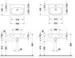 DURAVIT - D-Code Umyvadlo Med, 55x43 cm, s 1 otvorem pro baterii, alpská bílá 23115500002