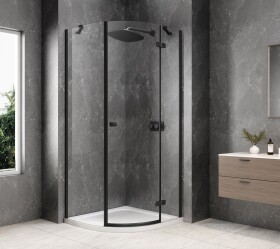 POLYSAN - GLOBE BLACK čtvrtkruhový sprchový kout 800x800, čiré sklo, pravé GB2680RB