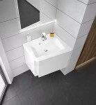 RAVAK - 10° Rohové umyvadlo 550x485 mm, levé, s 1 otvorem pro baterii, bílá XJIL1155000