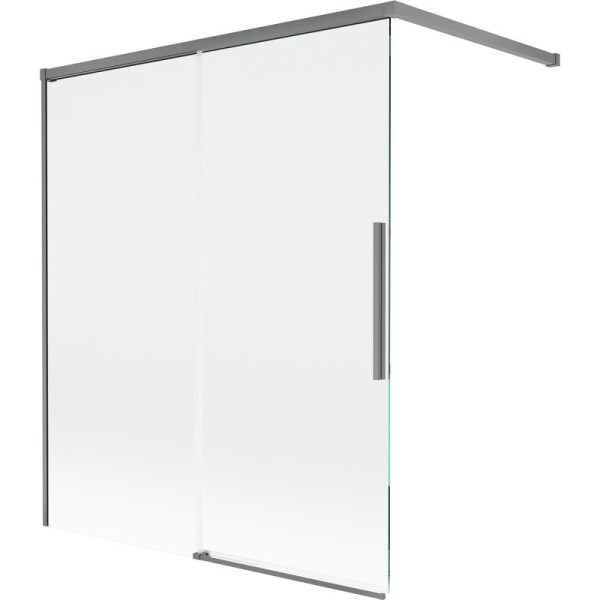 MEXEN/S - Rox vanová zástěna 2-křídlová posuvná 140 x 150, transparent, grafit metal 8C9-140-003-95-00