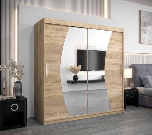 Šatní skříň Abi W0 Barva korpusu: Dub Sonoma, Rozměry: 200 cm, Dveře: Dub sonoma