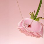 Náhrdelník Amorette - dvojité srdce, stříbro 925/1000, Zlatá 40 cm + 5 cm (prodloužení)