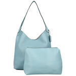 Trendy dámská koženková kabelka na rameno Karix, světle modrá