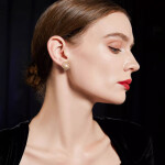 Náušnice s bílou perlou Aliénor, Zlatá Bílá