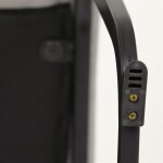 Židle jídelní, světle šedá látka, černé kovové nohy