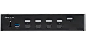 StarTech 4portový KVM switch HDMI 2.0 / KVM přepínač / 4K 60Hz / HDR / 2× USB 3.0 hub 5 Gbps (SV431HU34K6)
