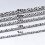 Pánský ocelový náhrdelník Thomas, mm wheat řetízek, chirurgická ocel, Stříbrná cm