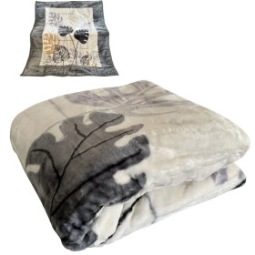 Kvalitná hrubá sivá akrylová deka s motívom listov monstery Šířka: 160 cm | Délka: 210 cm