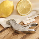 Ib Laursen Ruční lis na citron Bird Shaped, stříbrná barva, kov