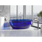 MEXEN - Pure sapphire volně stojící vana transparentna 170 x 80, korek chrom 58071708016