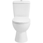 CERANO - WC kombi Dure, Rimless - bezokrajové splachování + PP sedátko - bílá lesklá - 72x36,5 CER-667760