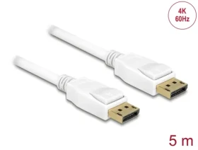 DeLock Kabel DisplayPort 1.2 (M) - DisplayPort 1.2 (M) 5m bílá (84879)