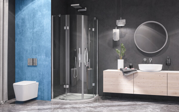 Aquatek EXTRA S7 90 cm CHROM Sprchová zástěna čtvrtkruhová