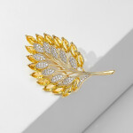 Brož se zirkony a krystaly Swarovski Beatrix - květina, Žlutá