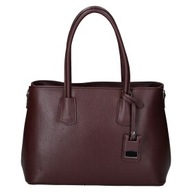 Elegantní dámská kožená kabelka do ruky Selina, vínově červená