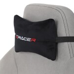 Herní křeslo, stříbrná látka, houpací mechanismus, polohování opěradla 90°-180°, 3D područky, polštáře z paměťové pěny,