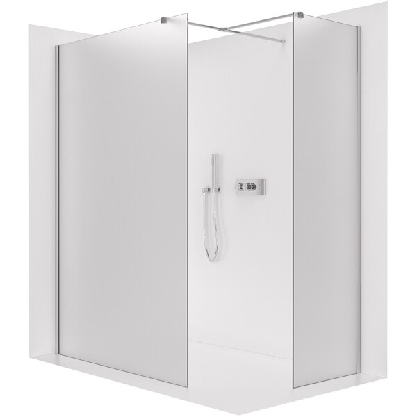 CERANO Sprchová zástěna Walk-in Onyx T L/P - 8 mm - hranatá vzpěra - chrom, mléčné sklo - 60x60x200 cm