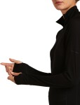 Dámské merino tričko s dlouhým rukávem ICEBREAKER Women 200 ZoneKnit LS Half Zip, Black velikost: L