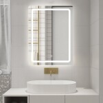 AQUALINE - SALICA zrcadlo s LED osvětlením 60x80cm, dotykový senzor, stmívatelné SC080