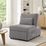 Rozkládací křeslo, šedá, látka, ASB-C3210 GREY2
